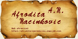 Afrodita Mačinković vizit kartica